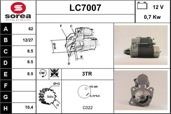 Sera LC7007 - Starteris adetalas.lv