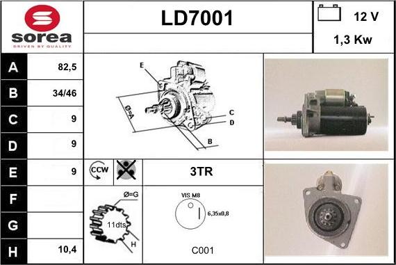 Sera LD7001 - Starteris adetalas.lv