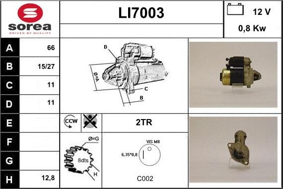 Sera LI7003 - Starteris adetalas.lv