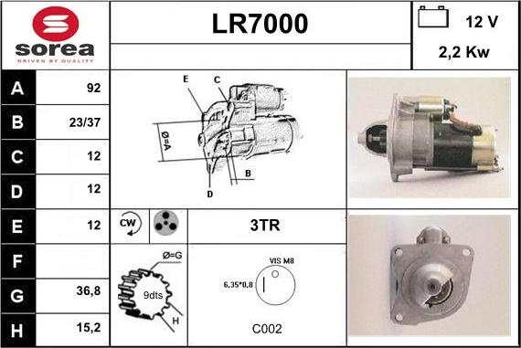 Sera LR7000 - Starteris adetalas.lv