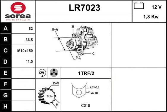 Sera LR7023 - Starteris adetalas.lv