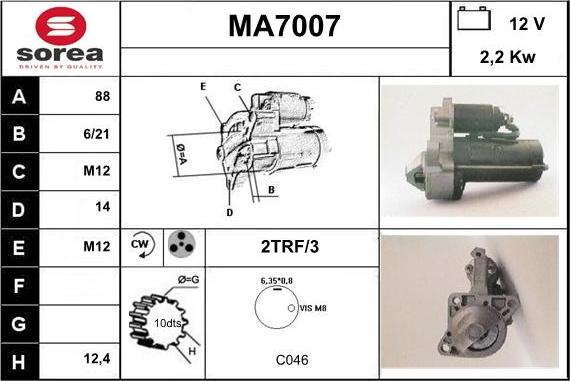 Sera MA7007 - Starteris adetalas.lv