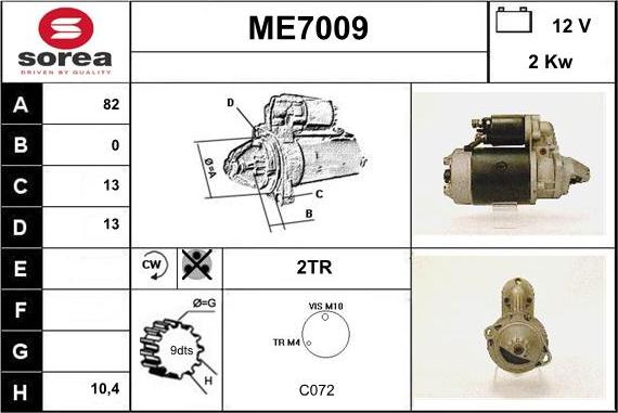 Sera ME7009 - Starteris adetalas.lv