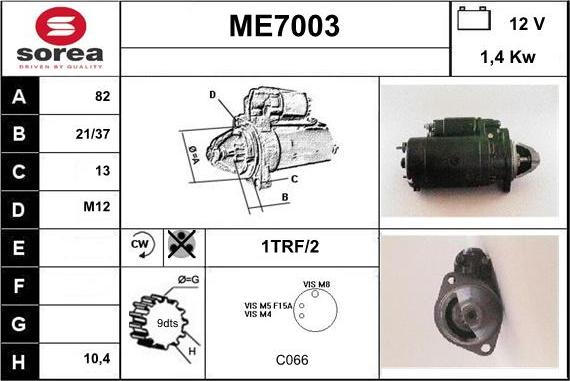 Sera ME7003 - Starteris adetalas.lv