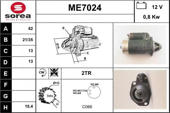 Sera ME7024 - Starteris adetalas.lv