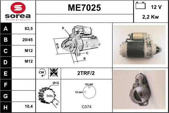 Sera ME7025 - Starteris adetalas.lv