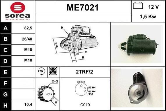 Sera ME7021 - Starteris adetalas.lv