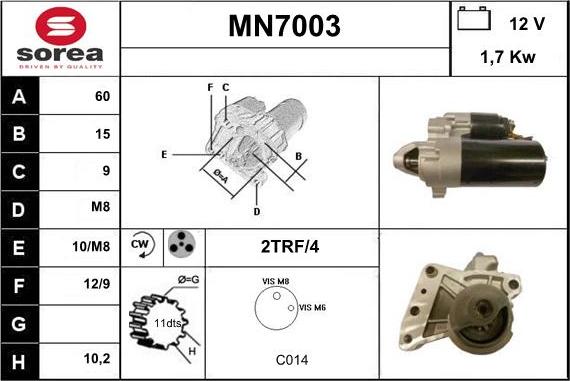 Sera MN7003 - Starteris adetalas.lv