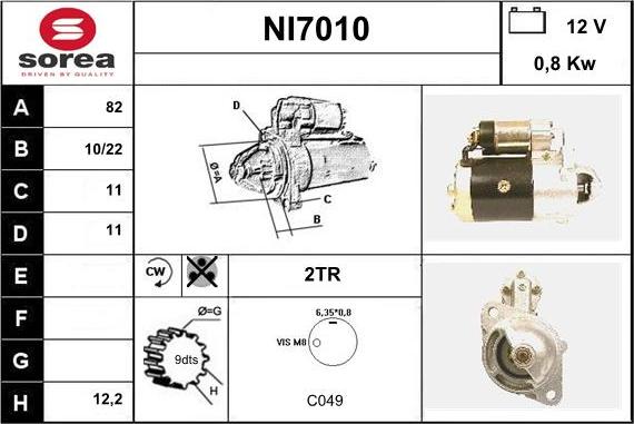 Sera NI7010 - Starteris adetalas.lv