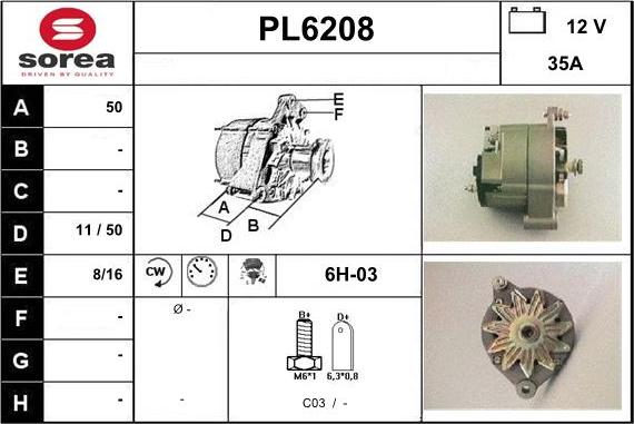 Sera PL6208 - Ģenerators adetalas.lv