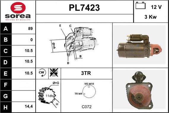 Sera PL7423 - Starteris adetalas.lv