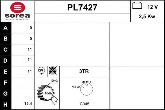 Sera PL7427 - Starteris adetalas.lv