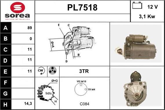 Sera PL7518 - Starteris adetalas.lv