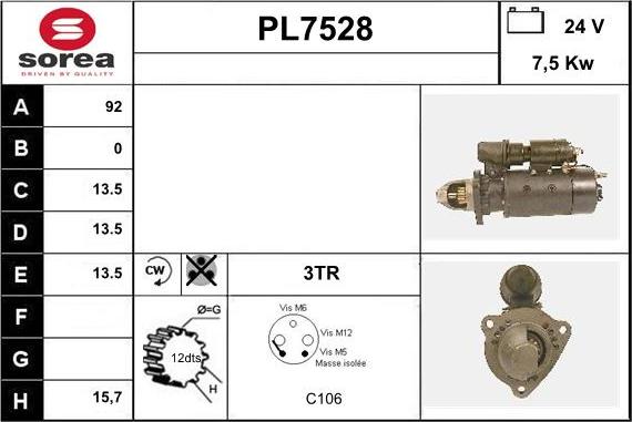 Sera PL7528 - Starteris adetalas.lv