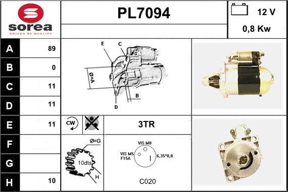 Sera PL7094 - Starteris adetalas.lv