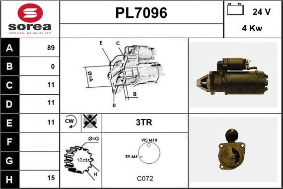 Sera PL7096 - Starteris adetalas.lv