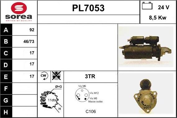 Sera PL7053 - Starteris adetalas.lv