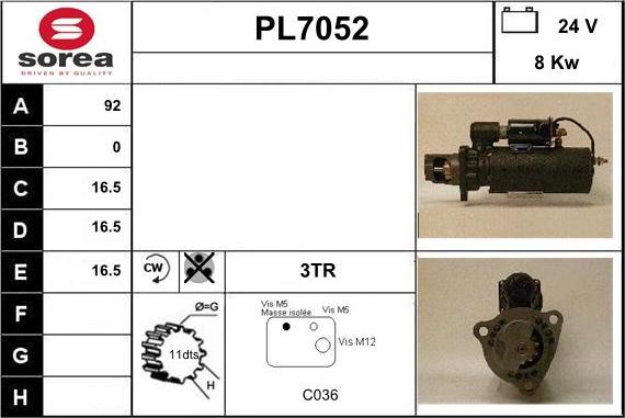 Sera PL7052 - Starteris adetalas.lv