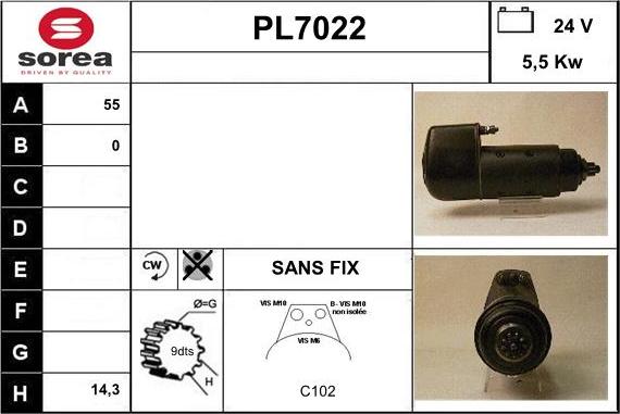 Sera PL7022 - Starteris adetalas.lv