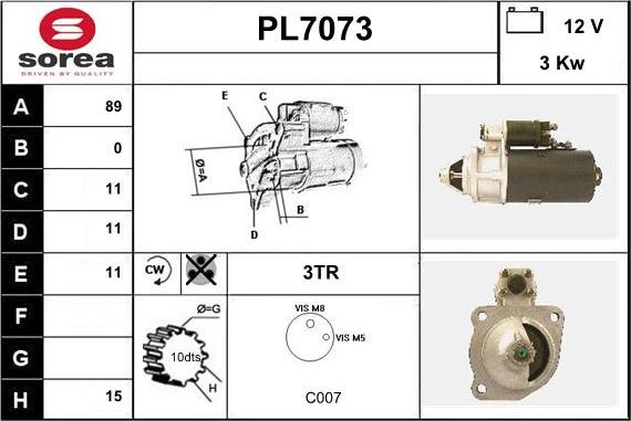 Sera PL7073 - Starteris adetalas.lv