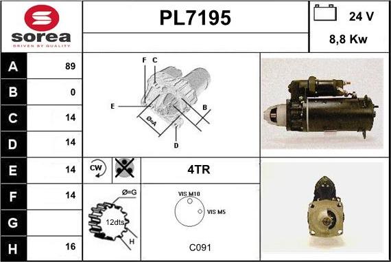 Sera PL7195 - Starteris adetalas.lv