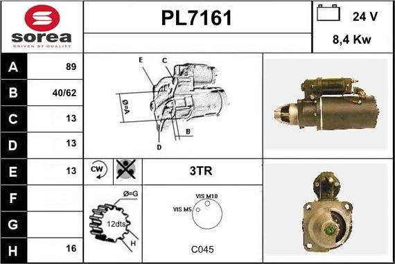 Sera PL7161 - Starteris adetalas.lv