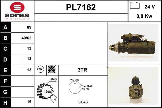 Sera PL7162 - Starteris adetalas.lv