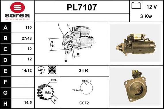 Sera PL7107 - Starteris adetalas.lv