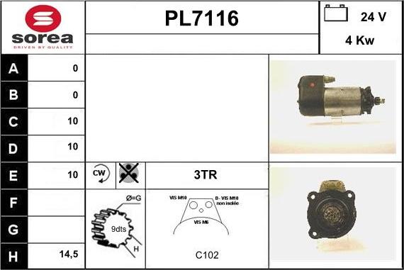 Sera PL7116 - Starteris adetalas.lv