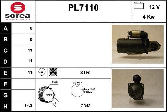 Sera PL7110 - Starteris adetalas.lv