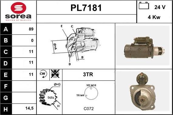 Sera PL7181 - Starteris adetalas.lv