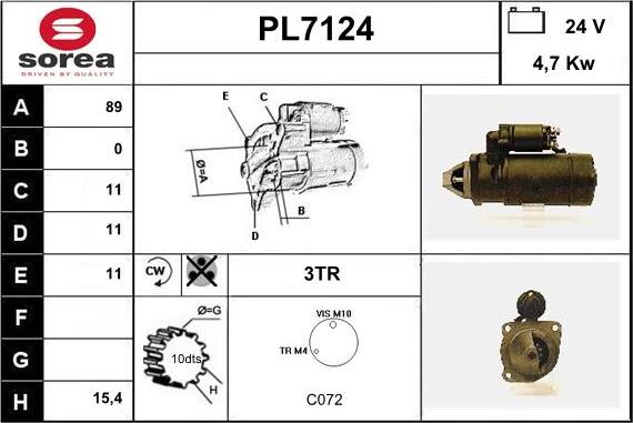 Sera PL7124 - Starteris adetalas.lv