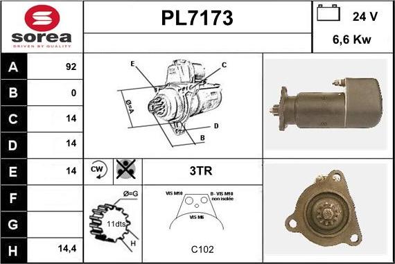 Sera PL7173 - Starteris adetalas.lv