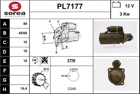 Sera PL7177 - Starteris adetalas.lv