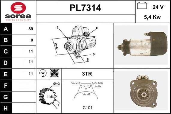 Sera PL7314 - Starteris adetalas.lv