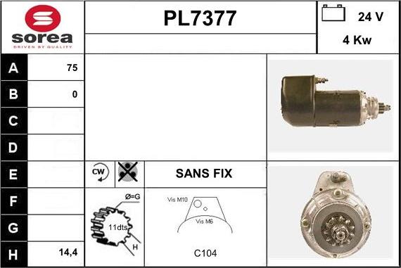 Sera PL7377 - Starteris adetalas.lv