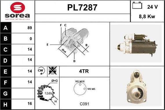 Sera PL7287 - Starteris adetalas.lv