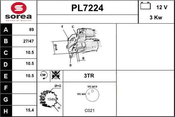 Sera PL7224 - Starteris adetalas.lv