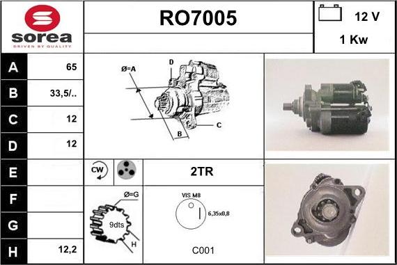 Sera RO7005 - Starteris adetalas.lv