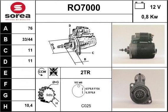 Sera RO7000 - Starteris adetalas.lv