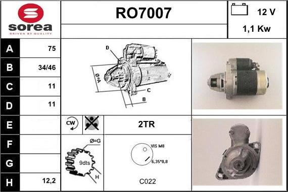 Sera RO7007 - Starteris adetalas.lv