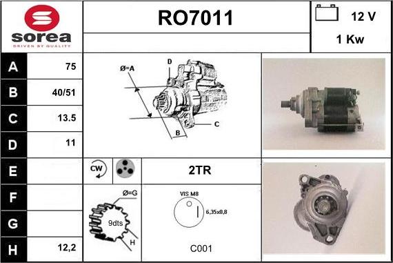 Sera RO7011 - Starteris adetalas.lv