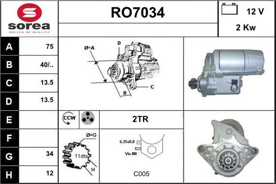 Sera RO7034 - Starteris adetalas.lv