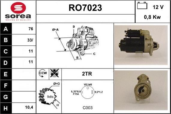 Sera RO7023 - Starteris adetalas.lv