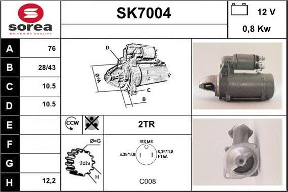 Sera SK7004 - Starteris adetalas.lv