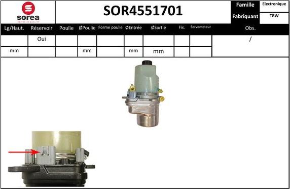 Sera SOR4551701 - Hidrosūknis, Stūres iekārta adetalas.lv