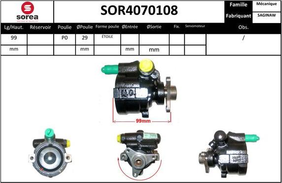 Sera SOR4070108 - Hidrosūknis, Stūres iekārta adetalas.lv