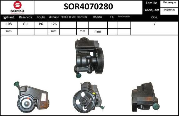 Sera SOR4070280 - Hidrosūknis, Stūres iekārta adetalas.lv