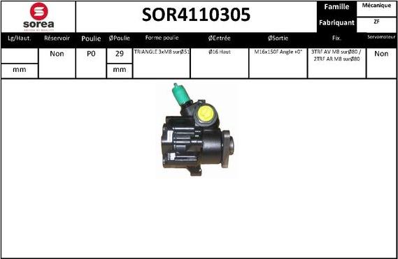 Sera SOR4110305 - Hidrosūknis, Stūres iekārta adetalas.lv