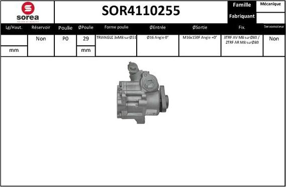 Sera SOR4110255 - Hidrosūknis, Stūres iekārta adetalas.lv